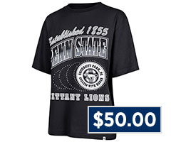 47 Penn State Nittany Lions Womens Navy Blue Shimmer Shot Short Sleeve T-Shirt